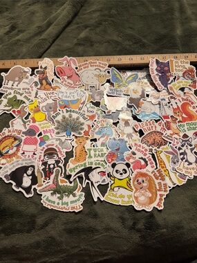 Animal Cartoon Themed Stickers Pack of 49 Mixed Set Decorate Luggage Laptop Cups